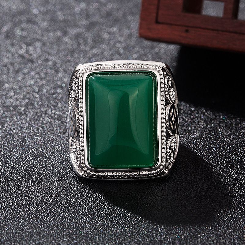Vintage Fashion Luxury - Green Natural Jade Rings Real Jewelry