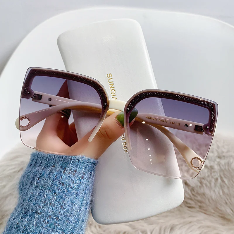 Vintage Fashion Glasses - Oversized Sunglasses Man Woman Fashion Rimless