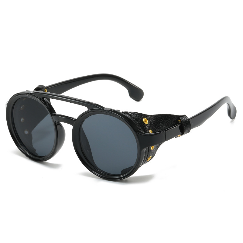 Vintage Fashion Glasses - Retro Anti-UV Sunglasses Men Women Leather