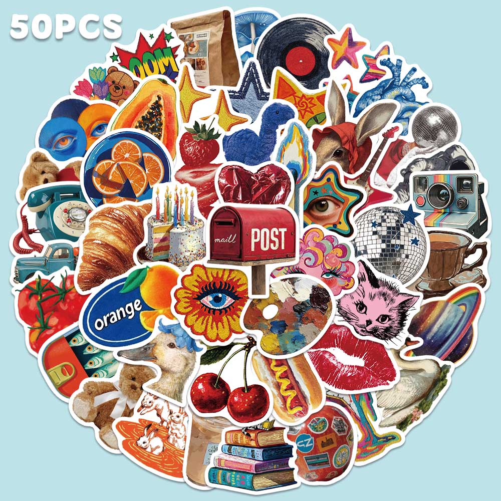 Vintage Fashion Boutique - 50pcs Vintage Y2K Sticker Fashion Coll