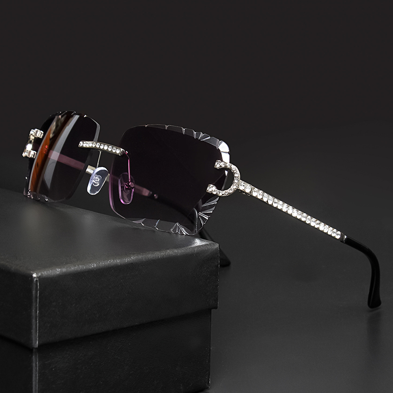 Vintage Fashion Enthusiasts - Fashion Rimless Square Sunglasses Vintage Diamond
