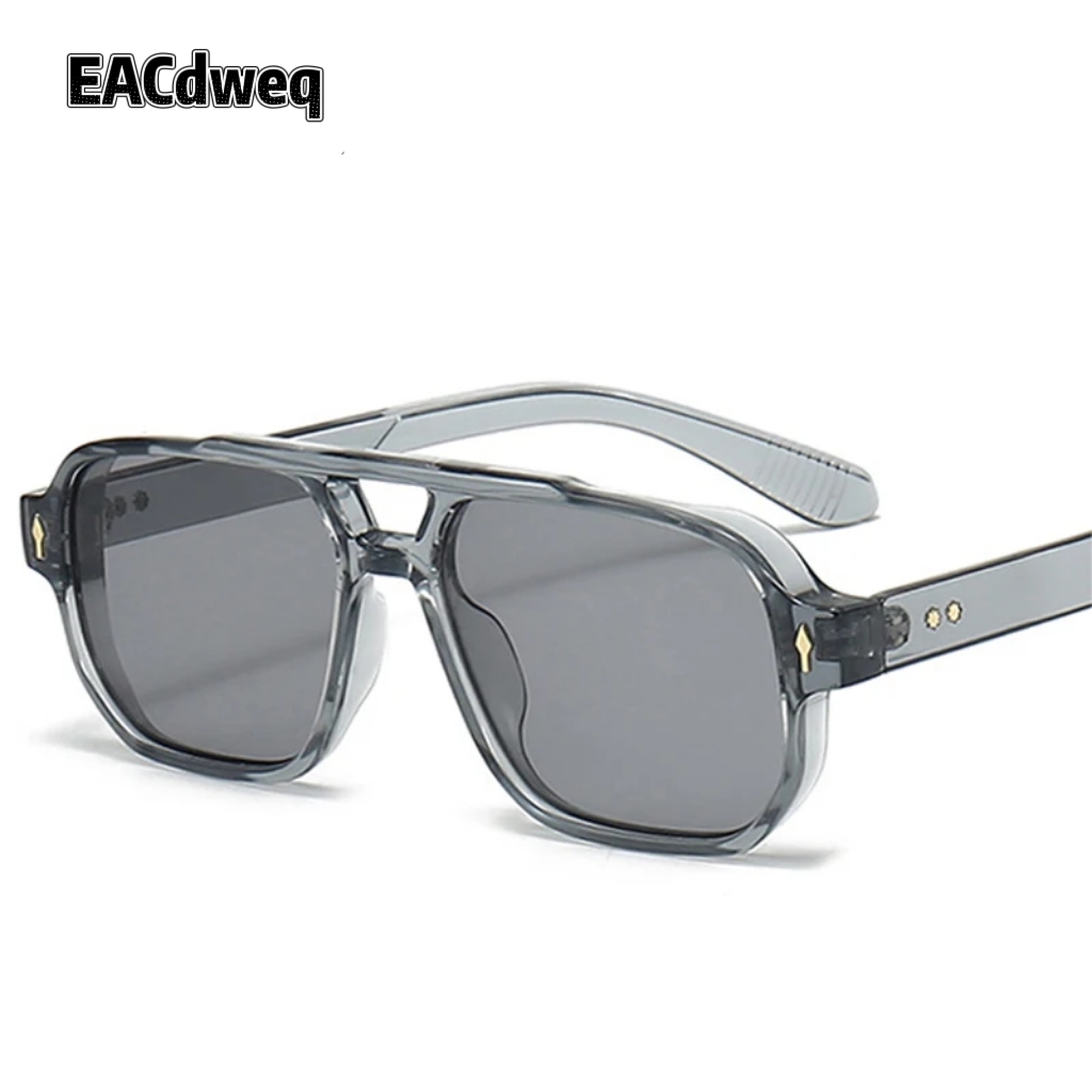 Vintage Fashion Enthusiasts - Vintage Double Bridges Men Square Sunglasses