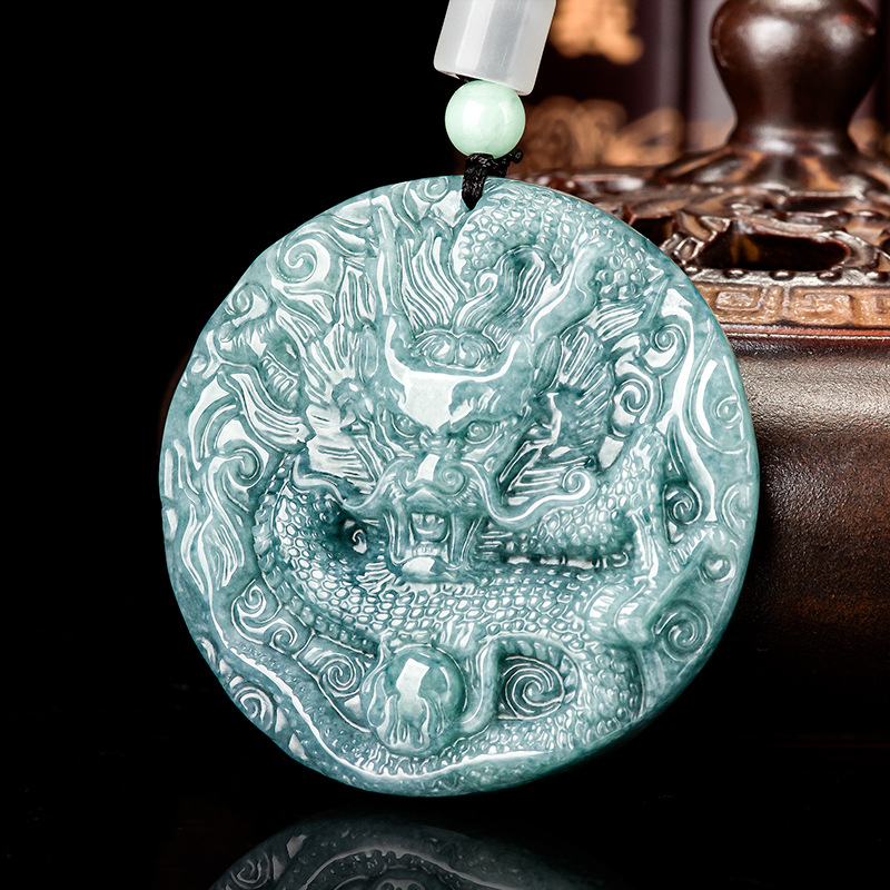 Burmese Jadeite Dragon Pendant - Vintage Fashion Necklace 评论和价格