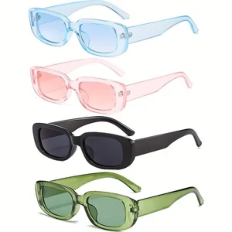1/4pcs New Small Square Sungla - Vintage Fashion Glasses 评论和价格