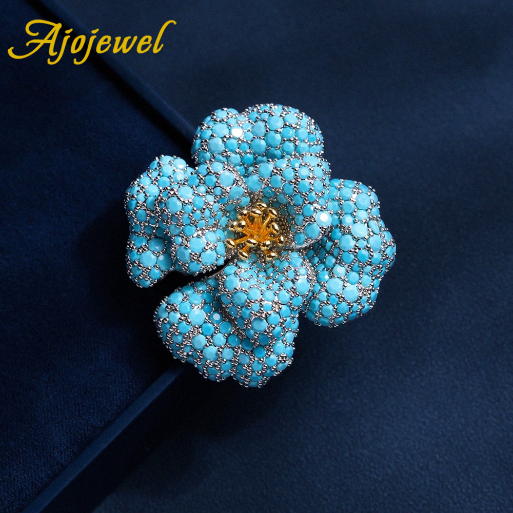 Ajojewel Blue Rhinestone Peony - Vintage Fashion Ideas 评论和价格