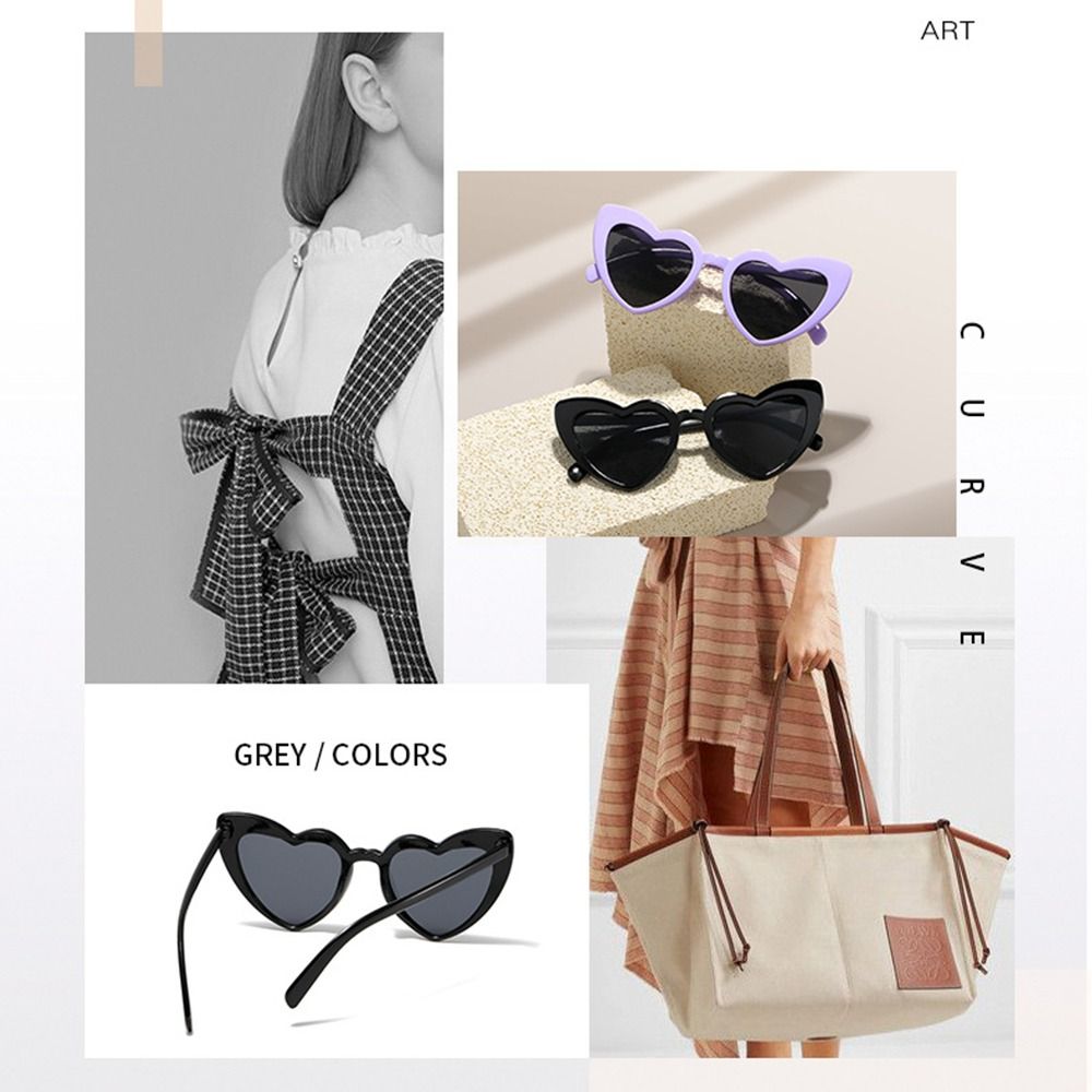 UV Protection Heart-Shaped Sun - Vintage Fashion Glasses 评论和价格