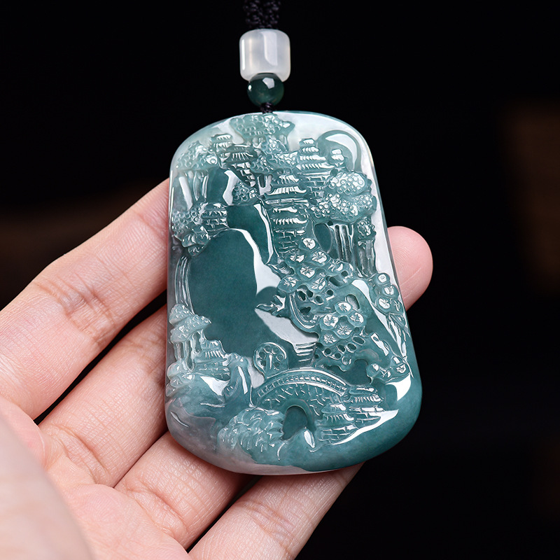 Natural Burmese Jadeite Scener - Vintage Fashion Necklace 评论和价格