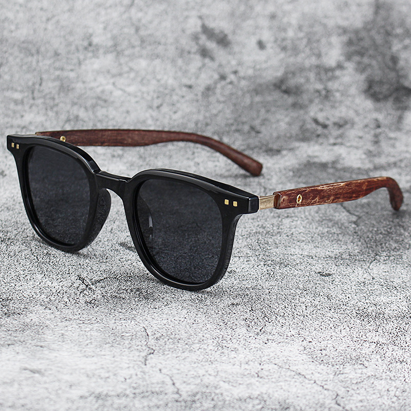 Trendy Men Vintage Wooden Fram - Vintage Fashion Glasses 评论和价格
