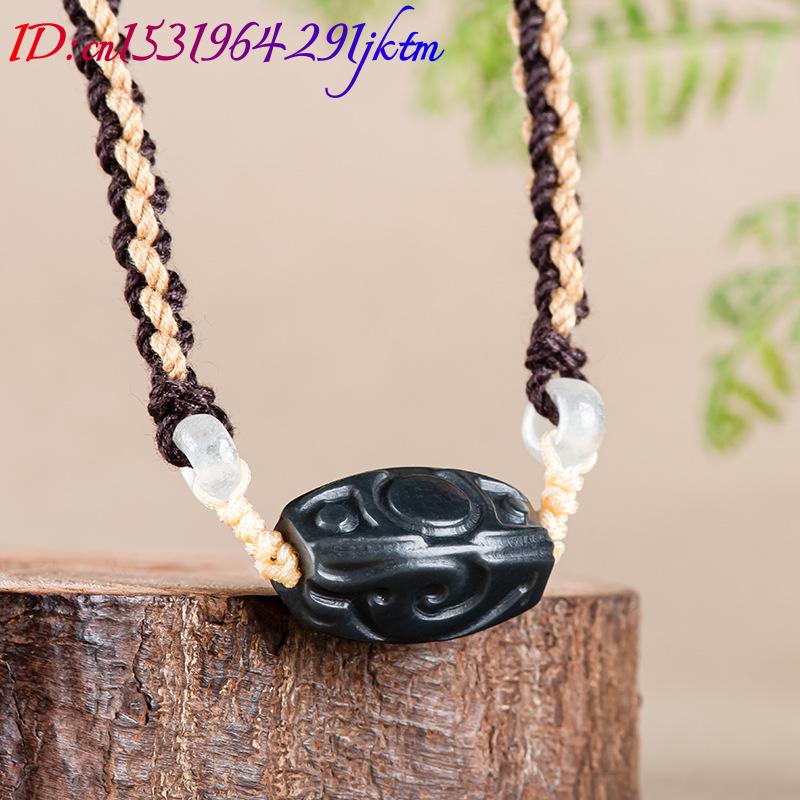 Hetian Jade Carve Bead Pendant - Vintage Fashion Necklace 评论和价格