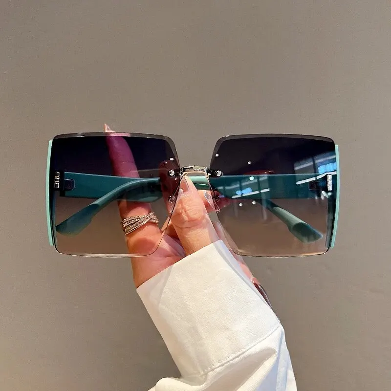 New Square Frameless Retro Sun - Vintage Fashion Glasses 评论和价格