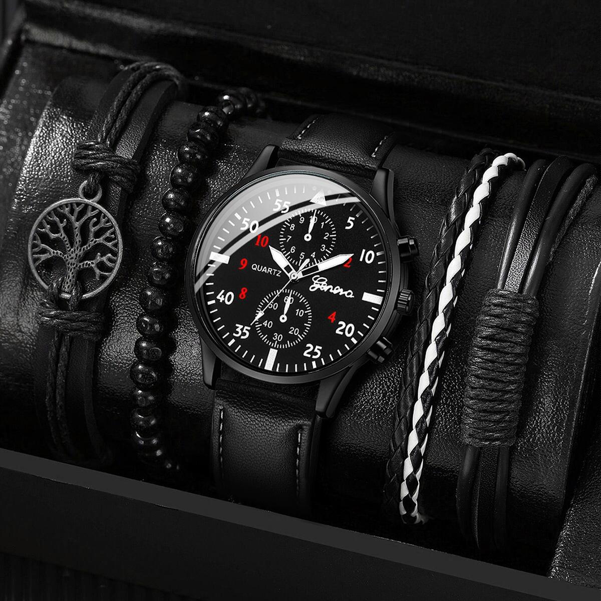 5PCS/4PCS Fashion Men's Busine - Vintage Fashion Watches 评论和价格