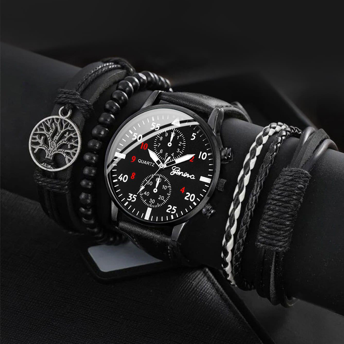 5PCS/4PCS Fashion Men's Busine - Vintage Fashion Watches 评论和价格