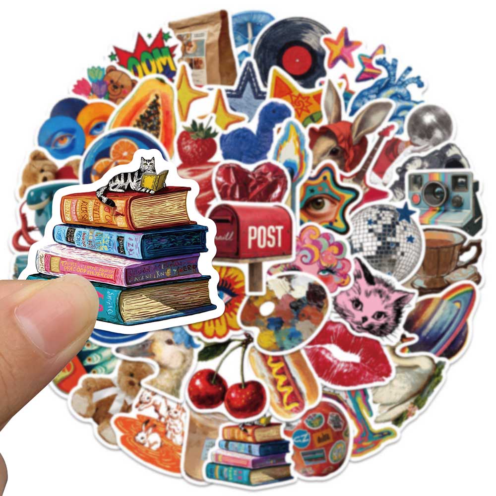 50pcs Vintage Y2K Sticker Fash - Vintage Fashion Boutique 评论和价格