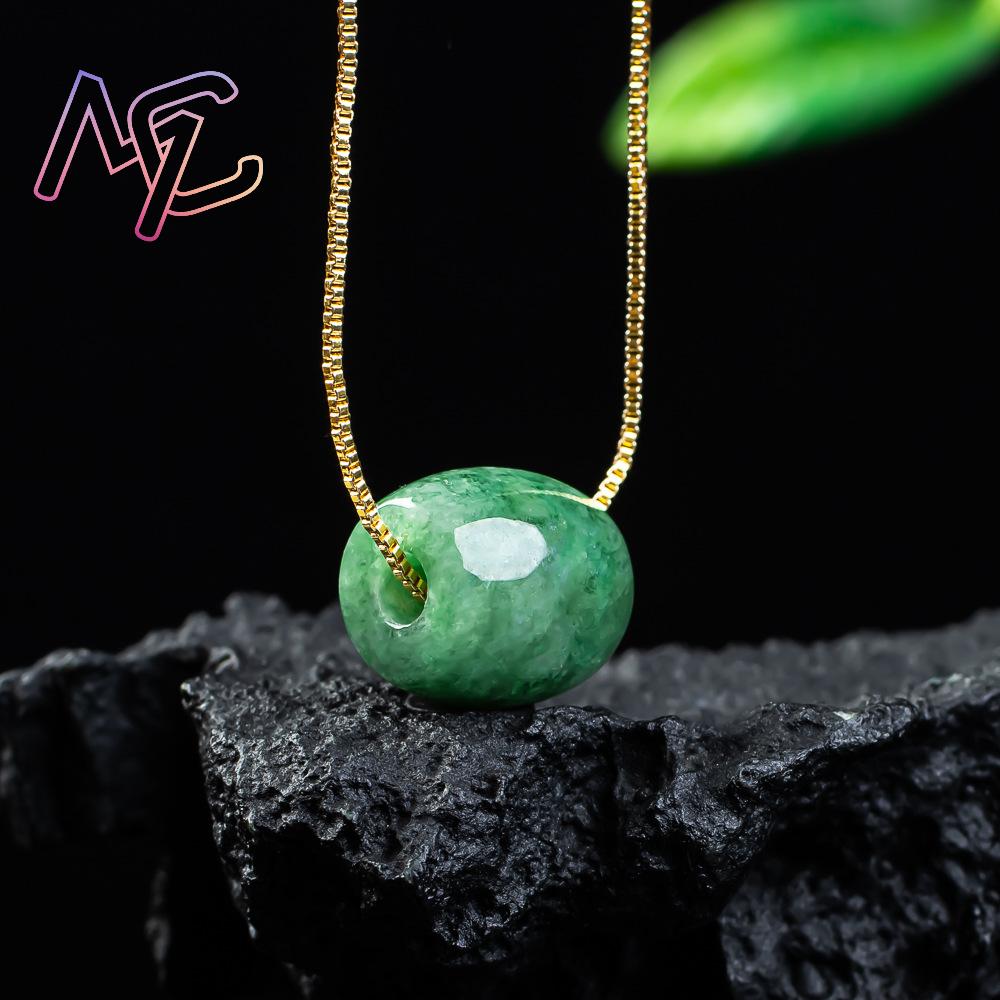 Natural Real Jade Bead Pendant - Vintage Fashion Luxury 评论和价格