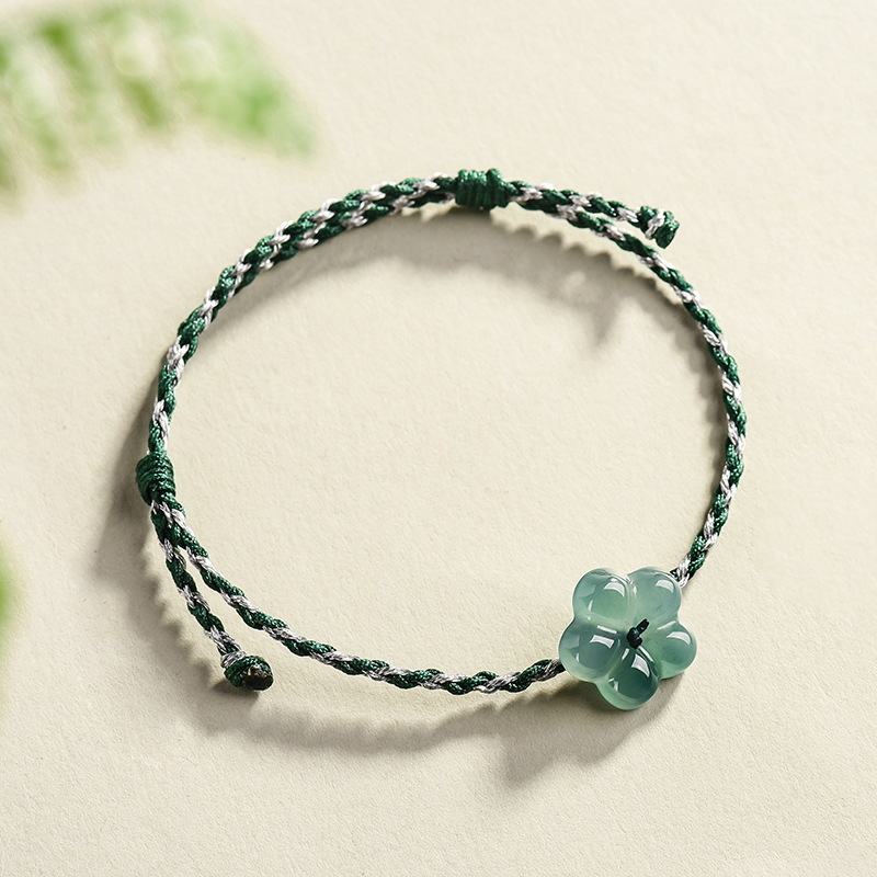 Burmese Jadeite Flower Bracele - Vintage Fashion Luxury 评论和价格
